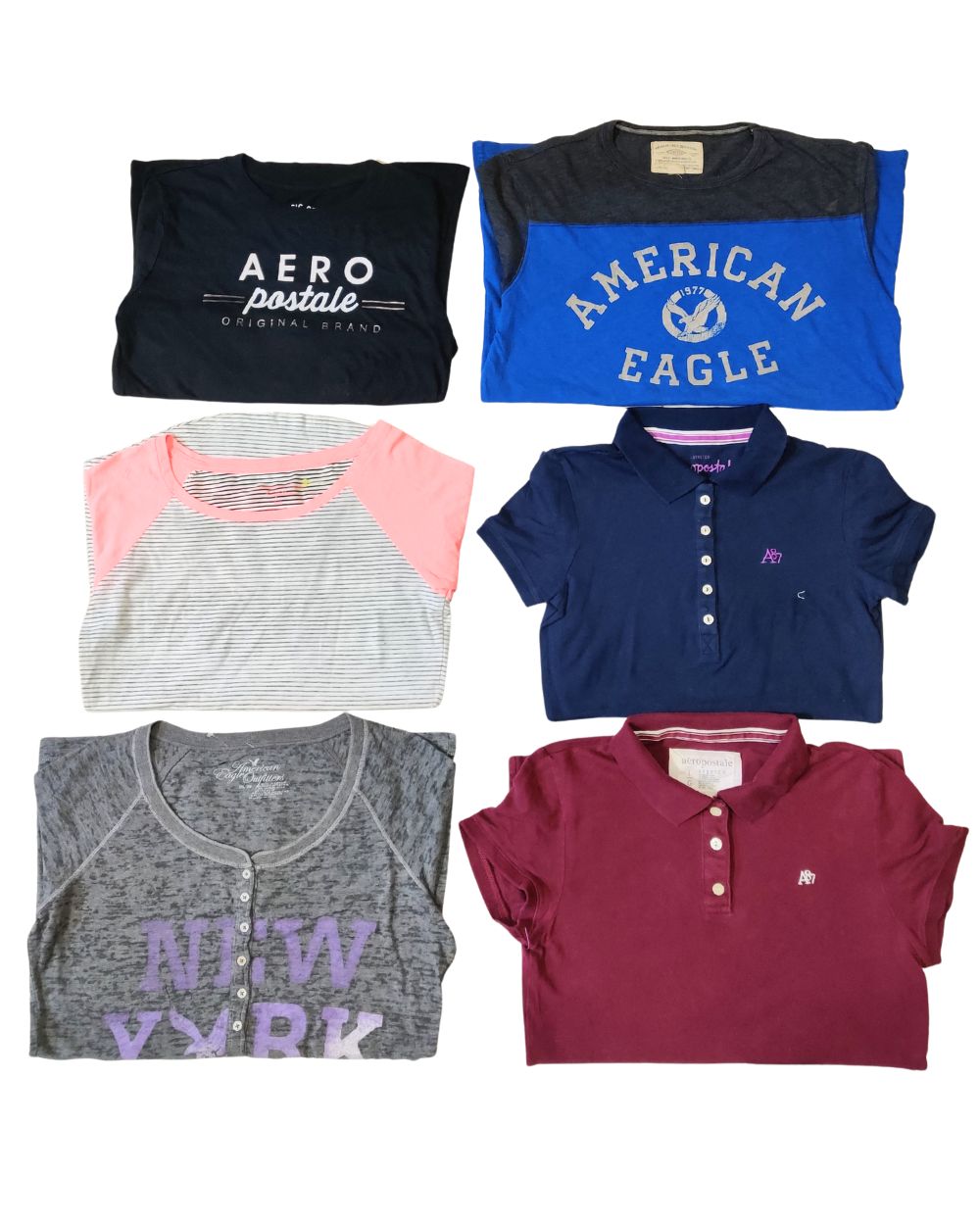 American Eagle, Aeropostale & Hollister – Mixed Brand Vintage Tops T-Shirts for Women | 10 Pieces | XS–XXL | Grade A/B