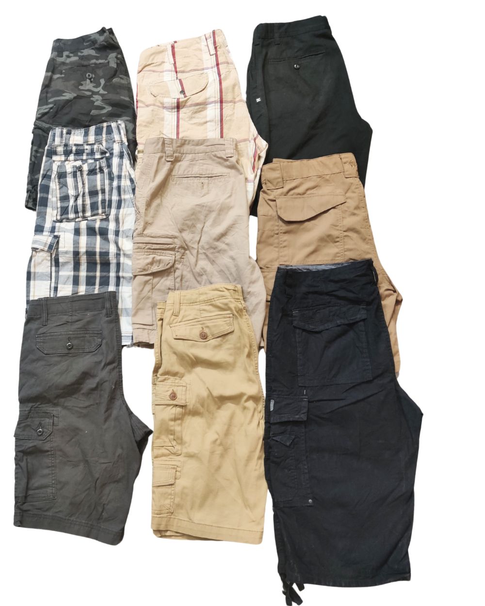 11 Mixed Brand Modern Men’s Cargo Shorts – Branded Wholesale Bundle | Grade A/B (80/20) | Sizes S–XL | £44 | Video Included