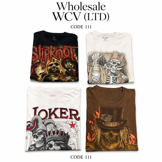Unbranded Skull Vintage Print T-Shirts Bundle | 16 Pcs | Men's | Sizes S-XXL | Grade B