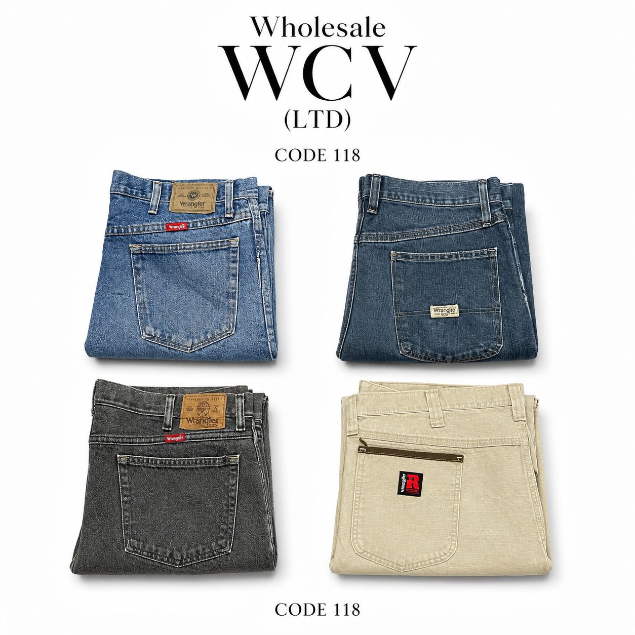 Wrangler Vintage Jeans Men | 11 Pcs | Sizes 30-40 | A/B Grade