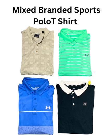 Mixed Branded Sport Polo Vintage T Shirt | 20, Pcs | Size S to XL | Men
