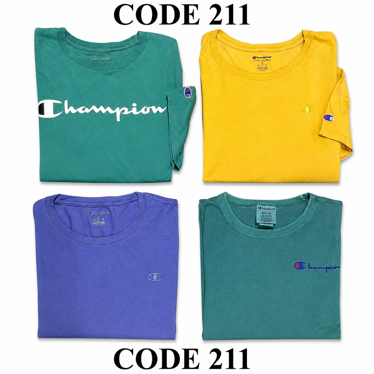 Vintage Champion Cotton T-Shirts Mix | 20 Pcs | Men's | Sizes S-XL | A/B/C Grade