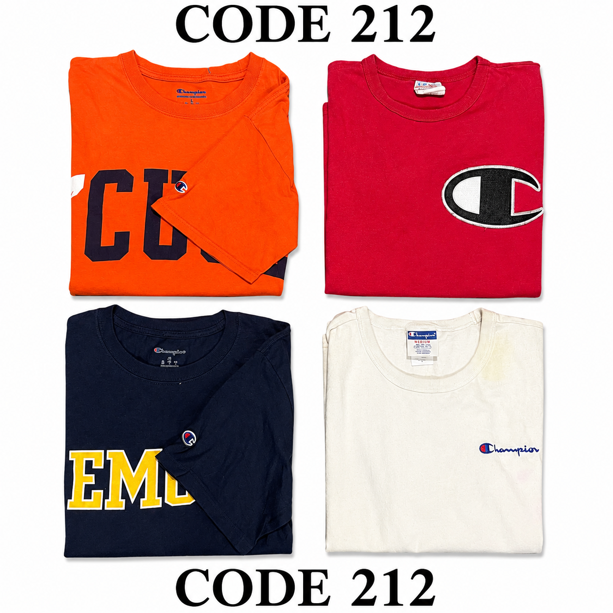 Vintage Champion Cotton T-Shirts Mix | 20 Pcs | Men's | Sizes S-XL | A/B Grade
