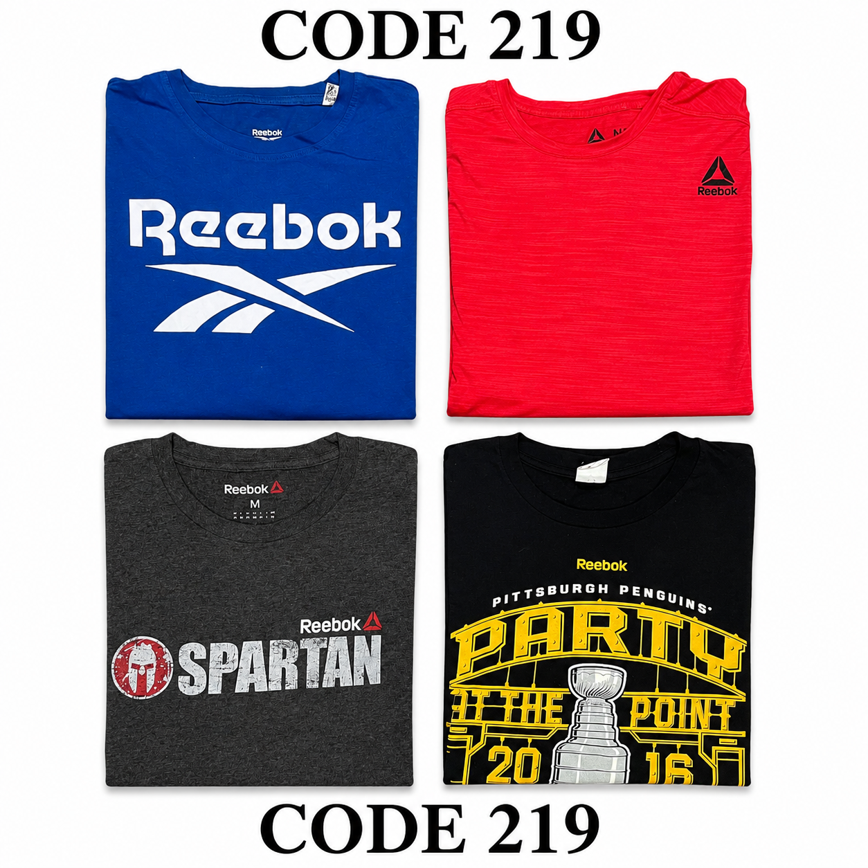 Vintage Reebok Cotton T-Shirts Mix | 10 Pcs | Men's | Sizes XS-XXL | A/B/C Grade