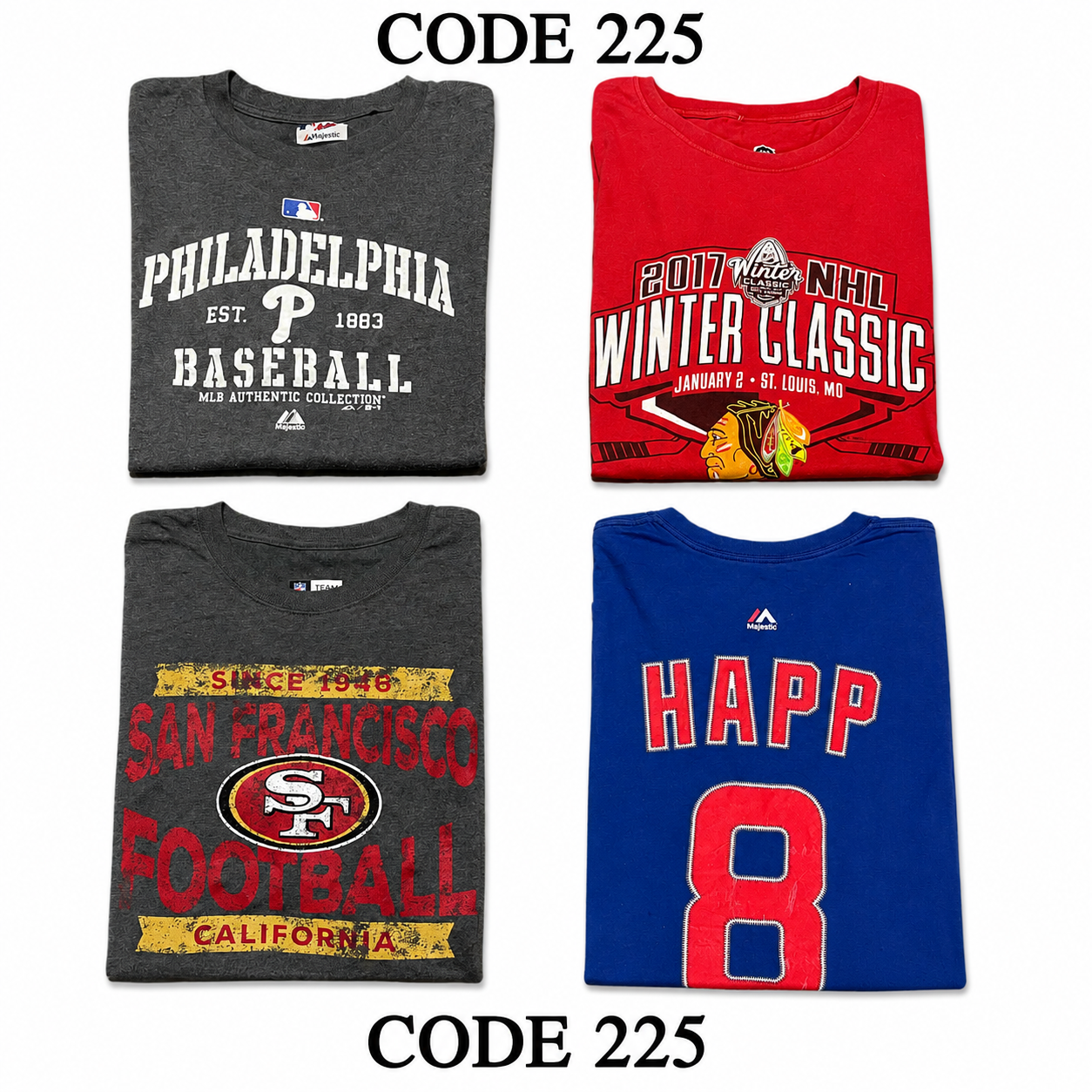 Vintage NFL NHL NBA Majestic T-Shirts Mix | 21 Pcs | Men's | Sizes M-XXL | A/B/C Grade