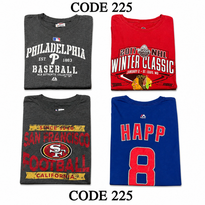 Vintage NFL NHL NBA Majestic T-Shirts Mix | 21 Pcs | Men's | Sizes M-XXL | A/B/C Grade