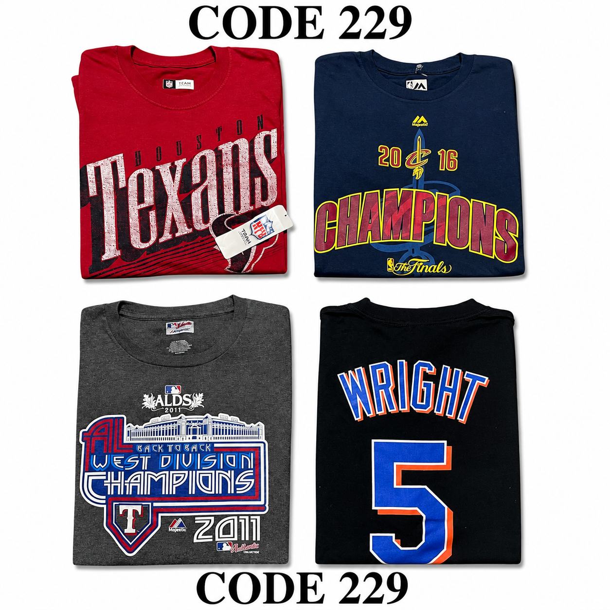 Vintage NFL, NHL, NBA & Majestic T-Shirts Mix | 18 Pcs | Men's | Sizes S-L | A/B Grade
