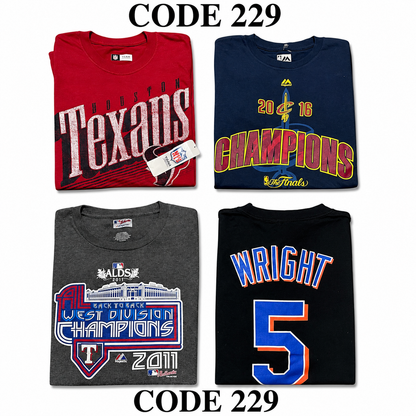 Vintage NFL, NHL, NBA & Majestic T-Shirts Mix | 18 Pcs | Men's | Sizes S-L | A/B Grade