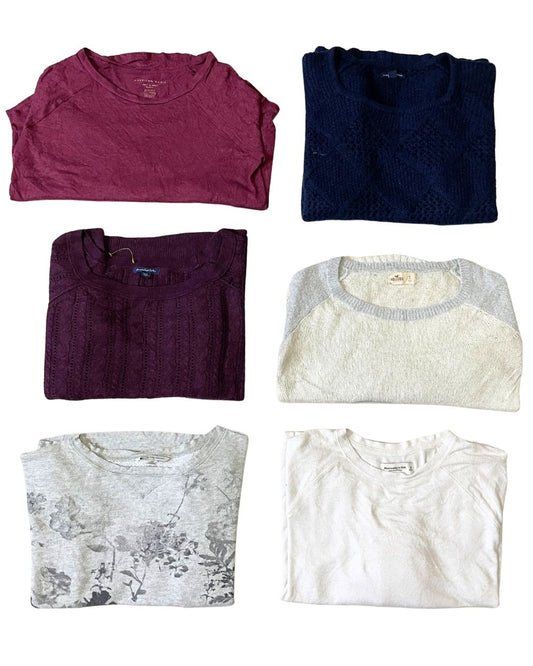 American Eagle, Abercrombie & Hollister – Mixed Brand Y2K Sweater for Women | 10 Pieces | XS–L | Grade A/B