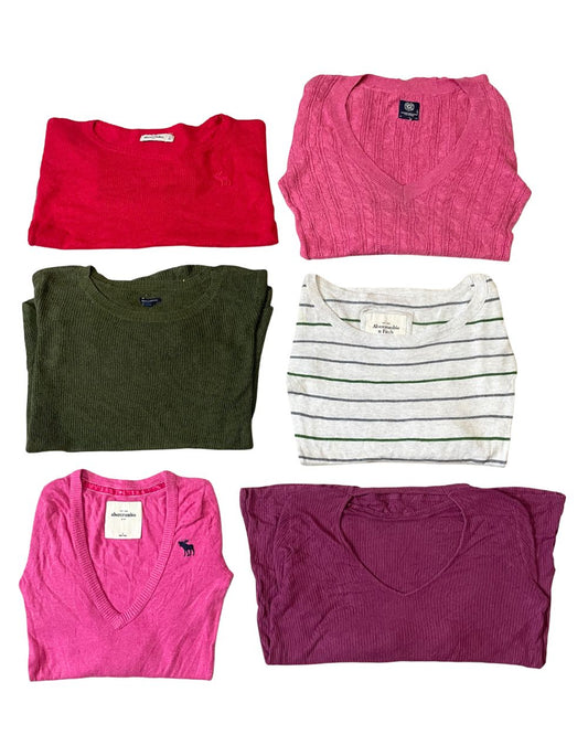 Abercrombie & Hollister – Mixed Brand Y2K Sweater for Women | 10 Pieces | XS–L | Grade A/B
