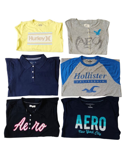 American Eagle, Abercrombie & Hollister – Mixed Brand Vintage Tops & T-Shirts for Women | 10 Pieces | S–L | Grade A/B