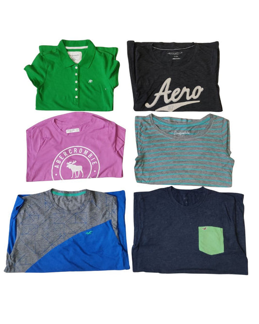 Abercrombie, American Eagle & Hollister – Mixed Brand Vintage Top T-Shirt for Women | 10 Pieces | S–XL | Grade A/B