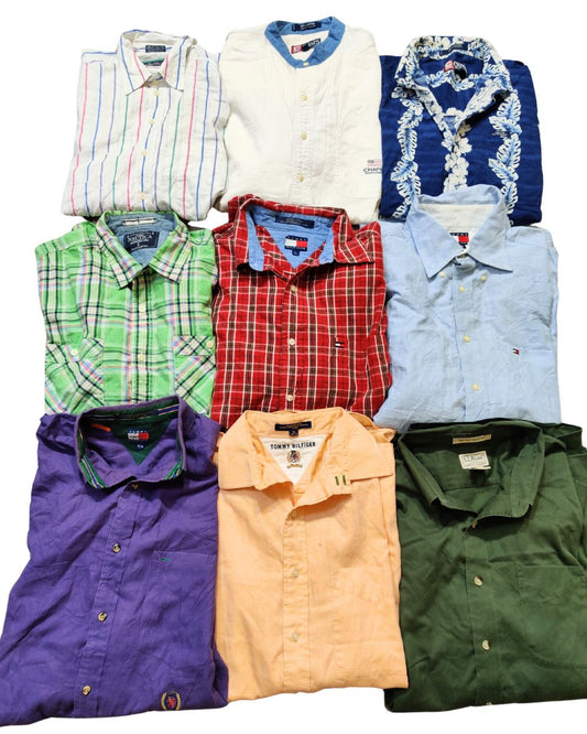 Tommy Hilfiger Chaps & Mixed Brand Vintage Shirts – 20 Pieces Branded Wholesale Bundle | Grade A/B (80/20) | Sizes S–XL | Video Included