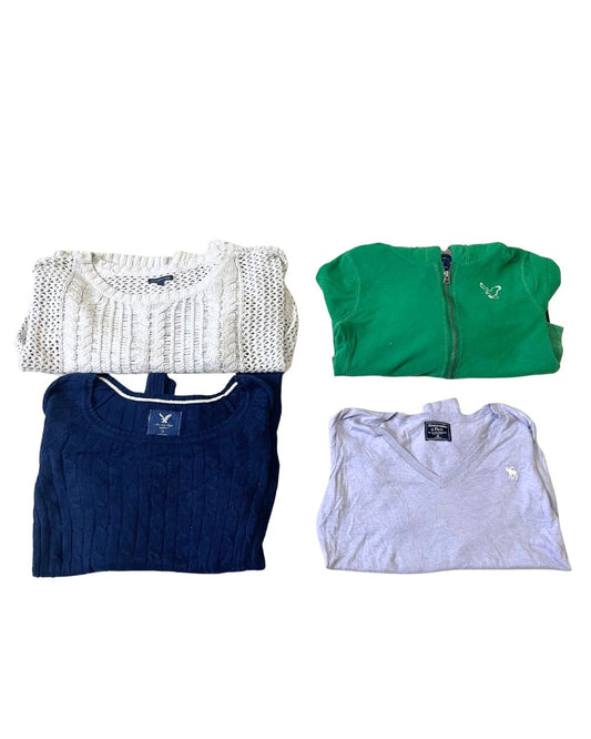 American Eagle & Hollister – Mixed Brand Y2K Sweater for Women | 10 Pieces | S–L | Grade A/B