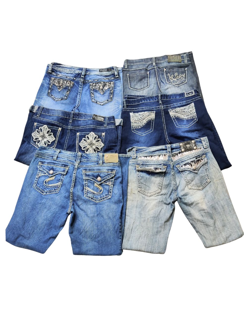 Miss Me, Vigoss & Y2K Mixed Brand Women's Denim Jeans – 10 Piece Wholesale Bundle | Grade A/B/C | Sizes S–XL | Video Included
