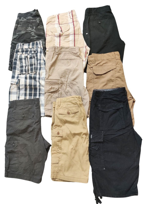 11 Mixed Brand Modern Men’s Cargo Shorts – Branded Wholesale Bundle | Grade A/B (80/20) | Sizes S–XL | £44 | Video Included