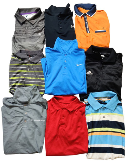 19 Mixed Brand Men’s Sport Polo T-Shirts – Modern Wholesale Bundle | Grade A/B (80/20) | Sizes S–XL | £95 | Video Included