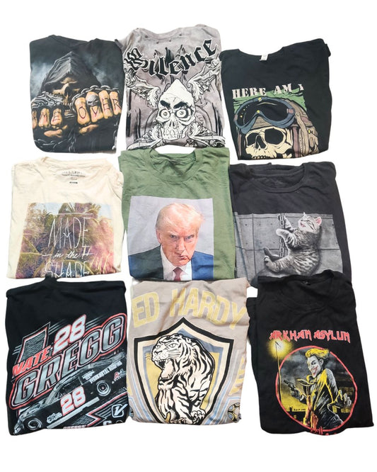 44 Mixed Brand Vintage Printed T-Shirts | £132 | Grade B/C (80% B, 20% C) | Sizes XS–XL
