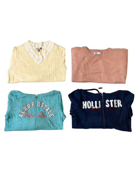 American Eagle, Abercrombie & Hollister – Mixed Brand Y2K Sweaters for Women | 10 Pieces | S–L| Grade A/B