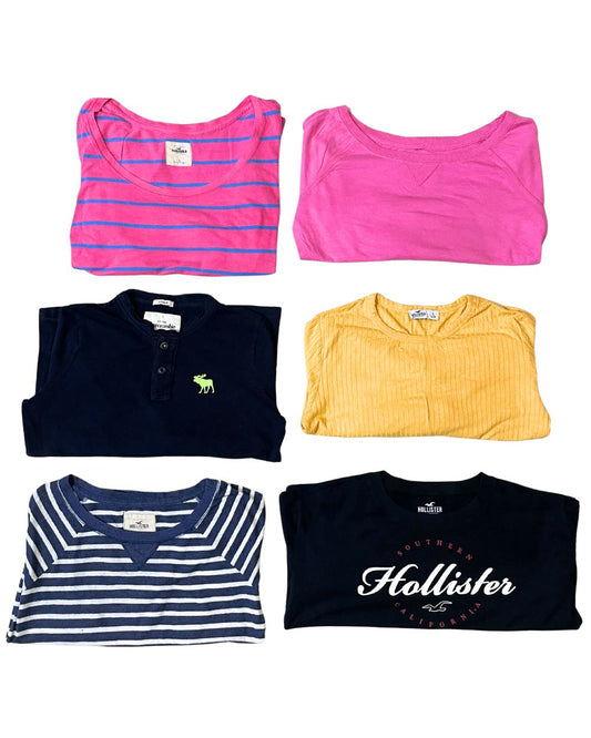 Abercrombie & Hollister – Mixed Brand Vintage Top T-Shirt for Women | 14 Pieces | XS–L  | Grade A/B