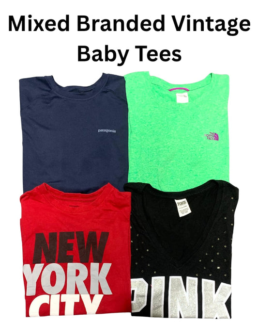 Mixed Branded Vintage Baby Tees  | 12 , Pcs | Size XS to S | Girls & Boys
