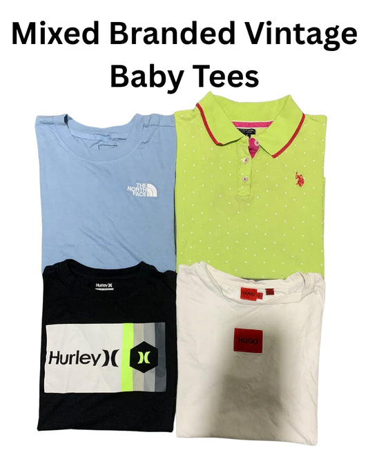 Mixed Branded Vintage Baby Tees | 15, Pcs | Size XS to S | Girls & Boys