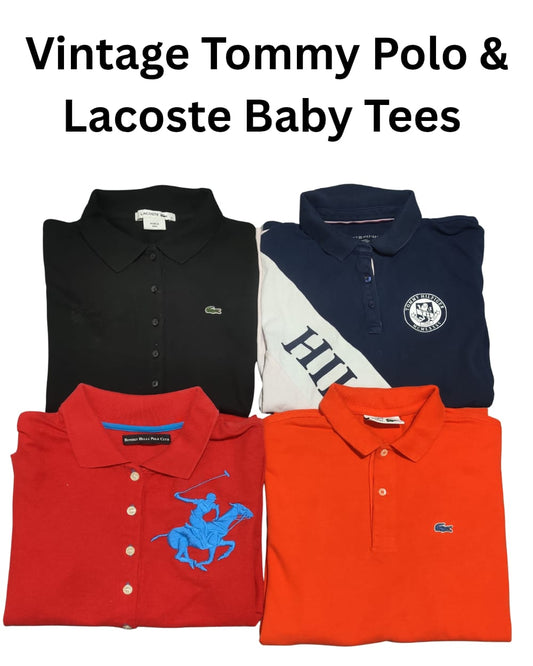 Vintage Tommy Polo & Lacoste Baby Tees | 21, Pcs | Size S to XL | Women