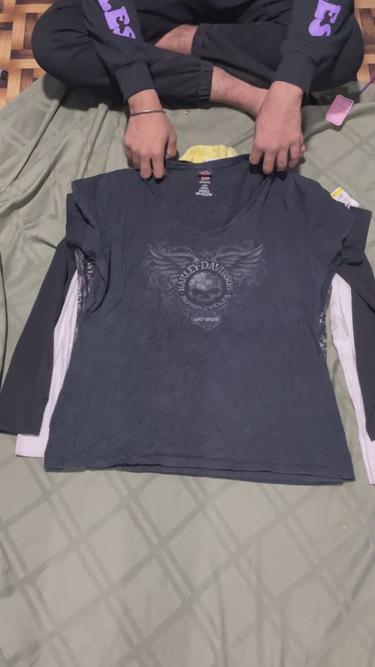 Harley Printed T-Shirts for Women | 6 Pieces | Sizes M–XL |